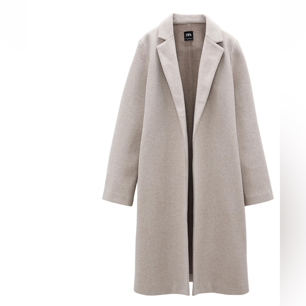 ❌SOLD❌ ZARA SOFT COAT WITH LAPEL COLLAR AND LONG SLEEVES | USED | SIZE S